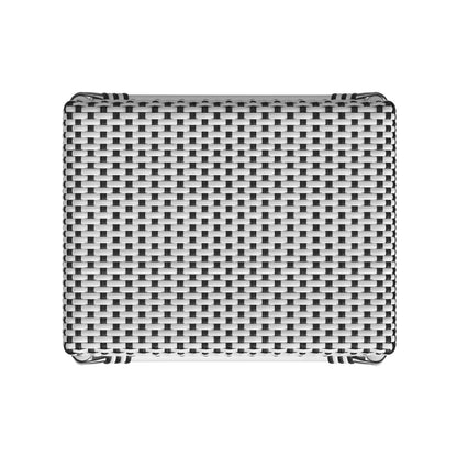 Butler Specialty Company - Robias 24.5 in. Seat Height Rectangular Rattan Backless Counter Height Stool, White and Black Dot - 5513288_CLOSEOUT