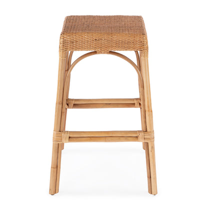 Butler Specialty Company - Robias 30 in. Seat Height Rectangular Rattan Bar Height Backless Stool with Footrest, Natural - 5604404