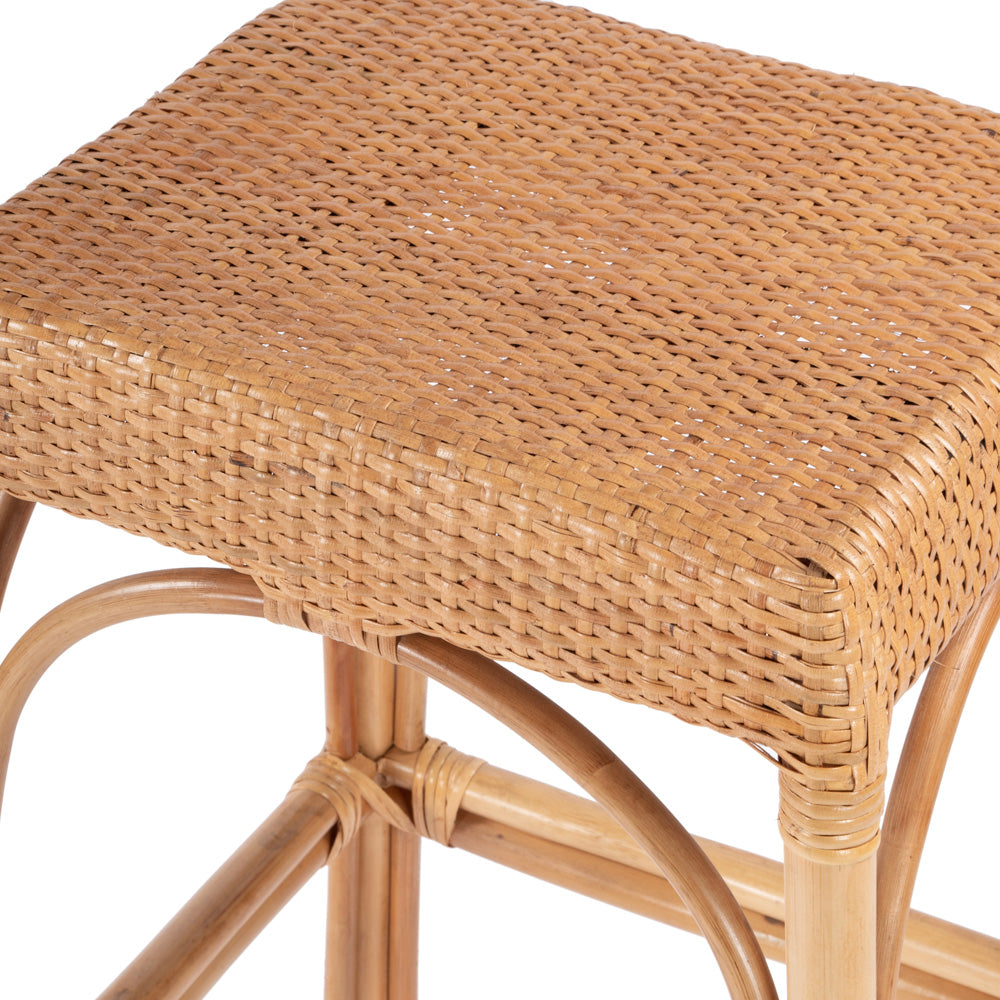 Butler Specialty Company - Robias 30 in. Seat Height Rectangular Rattan Bar Height Backless Stool with Footrest, Natural - 5604404