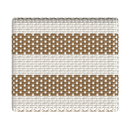 Butler Specialty Company - Robias 30 in. Seat Height Rectangular Rattan Bar Height Backless Stool with Footrest, Tan/White Dot - 5604984