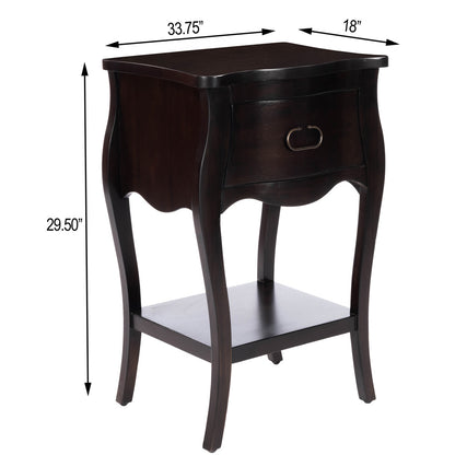 Butler Specialty Company - Rochelle 18 in. W Rectangular Wood 1 Drawer Nightstand, Dark Brown - 9308117