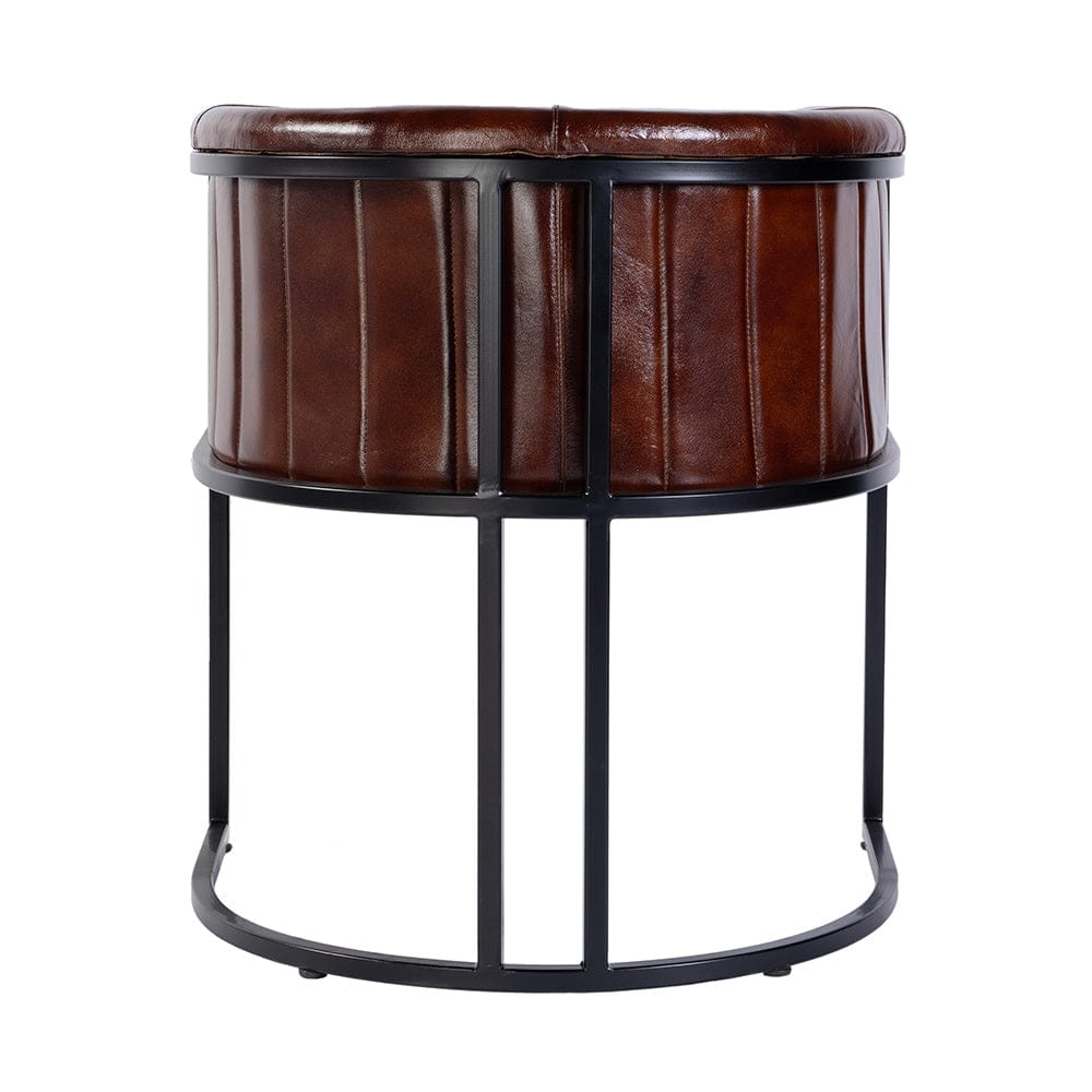 Butler Specialty Company - Rockford 19 in. Seat Height Leather and Iron Barrel Accent Chair, Black, Brown - 5918344 View 4