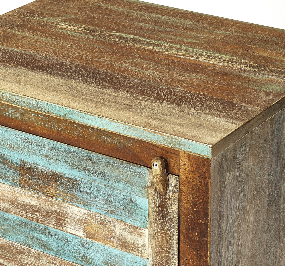 Butler Specialty Company - Artifacts - Rustic Shutter Painted Accent Cabinet, Multi-Color - 5317290
