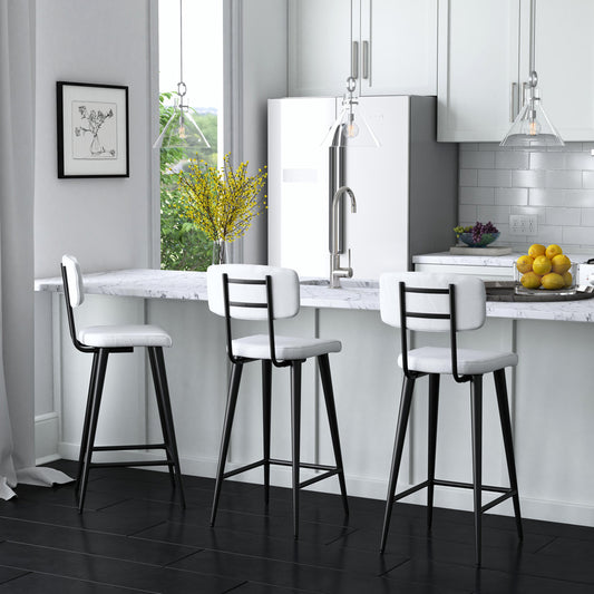 Butler Specialty Company - Saddle Leather Rectangular 26" Counter Stool, White - 5378411