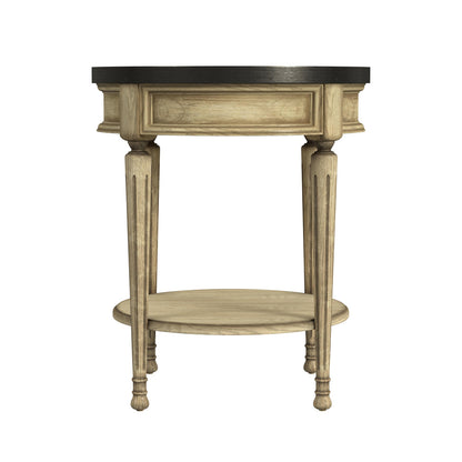Butler Specialty Company - Sampson 22 in. W Round Wood 1 Drawer Side Table, Beige - 2311424
