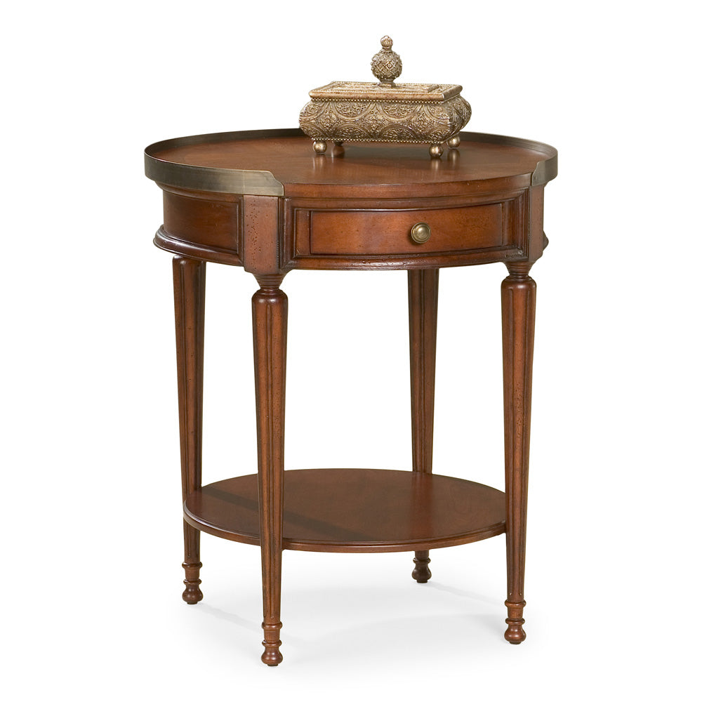 Butler Specialty Company - Sampson 22 in. W Round Wood 1 Drawer Side Table, Dark Brown - 2311024