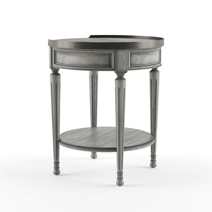 Butler Specialty Company - Sampson 22 in. W Round Wood 1 Drawer Side Table, Gray - 2311418