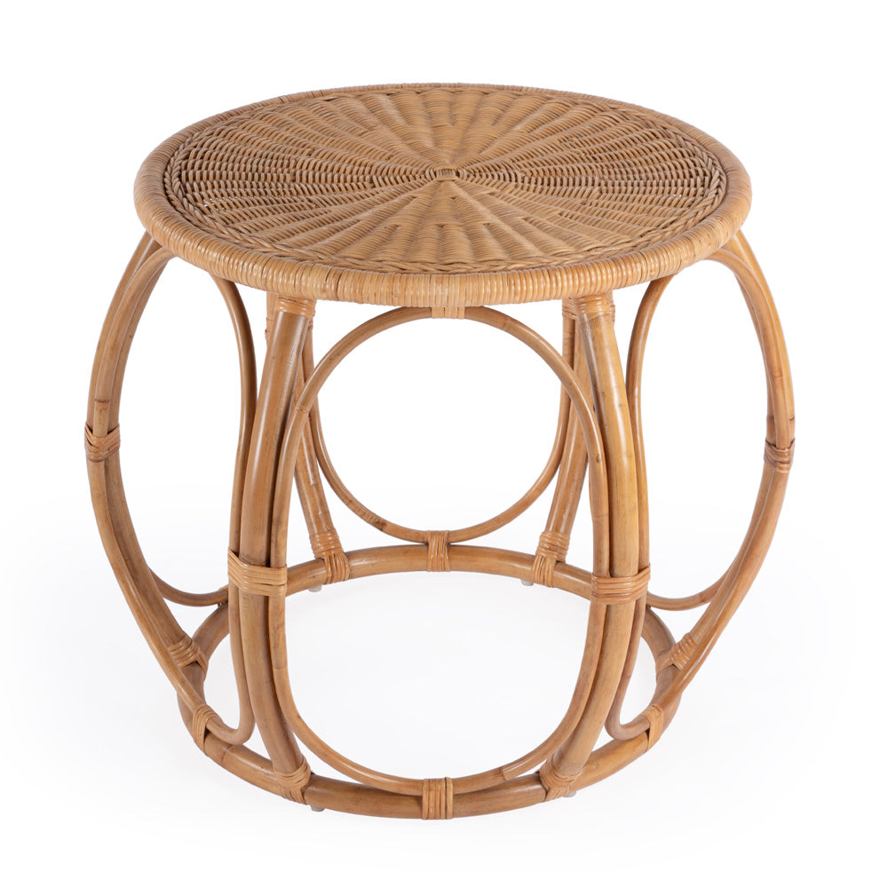 Butler Specialty Company - Savannah 28. in. W Round Woven Rattan End Table, Natural - 5777404