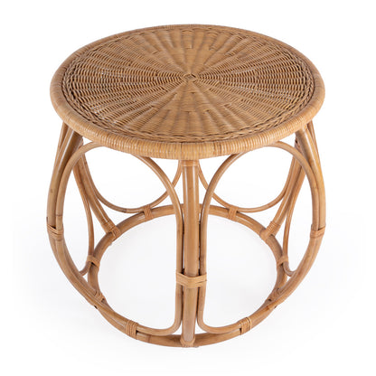 Butler Specialty Company - Savannah 28. in. W Round Woven Rattan End Table, Natural - 5777404