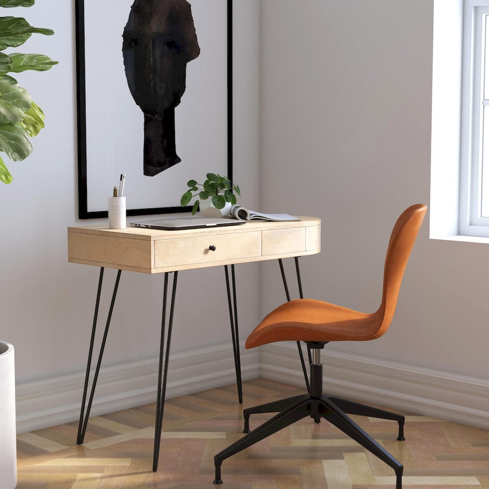 Butler Specialty Company - Sebastopol 38 in. W Oval Wood & Iron Reversible 2 Drawer Writing Desk, Natural - 5183025 view 6