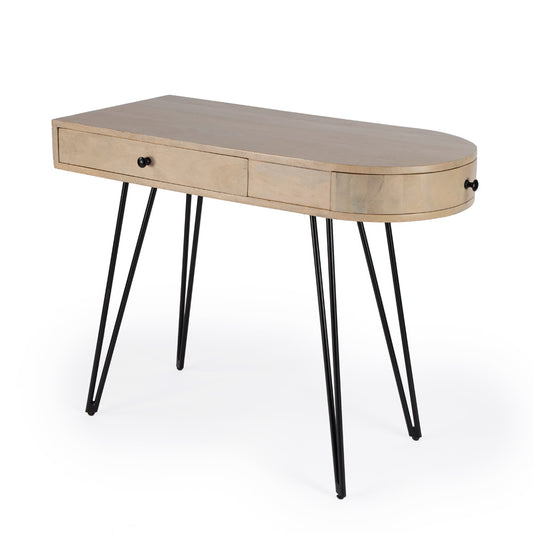 Butler Specialty Company - Sebastopol 38 in. W Oval Wood & Iron Reversible 2 Drawer Writing Desk, Natural - 5183025