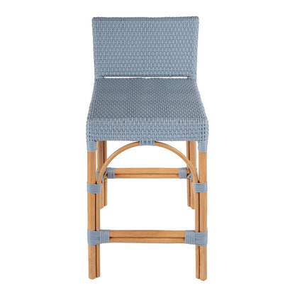 Butler Specialty Company - Serienna 24.5 in. Seat Height Rectangular  Rattan Low Back Counter Stool, Baby Blue - 5585341 View 2