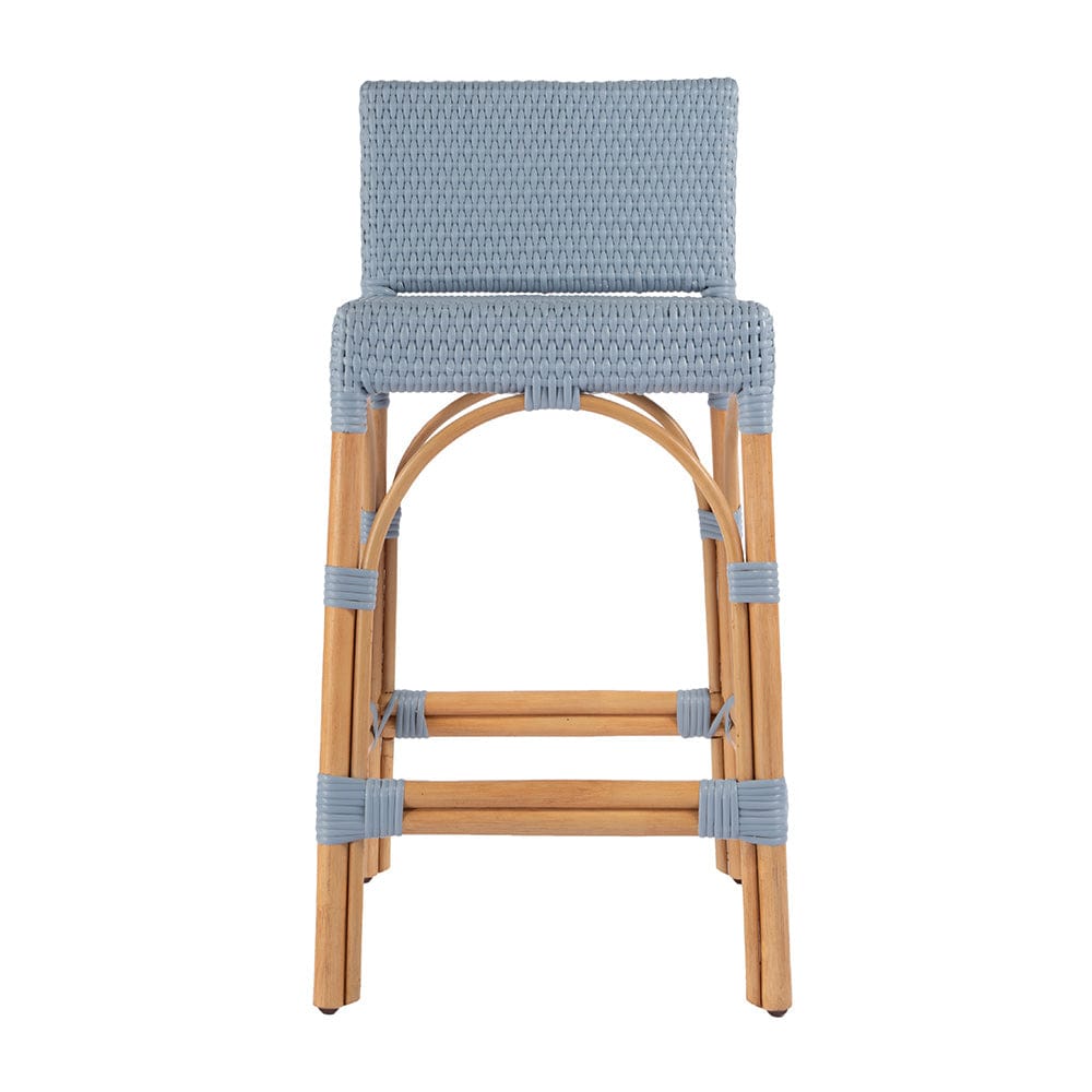 Butler Specialty Company - Serienna 24.5 in. Seat Height Rectangular  Rattan Low Back Counter Stool, Baby Blue - 5585341 View 3