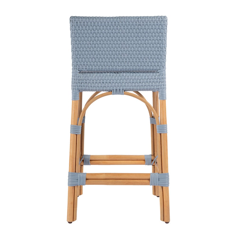 Butler Specialty Company - Serienna 24.5 in. Seat Height Rectangular  Rattan Low Back Counter Stool, Baby Blue - 5585341 View 4