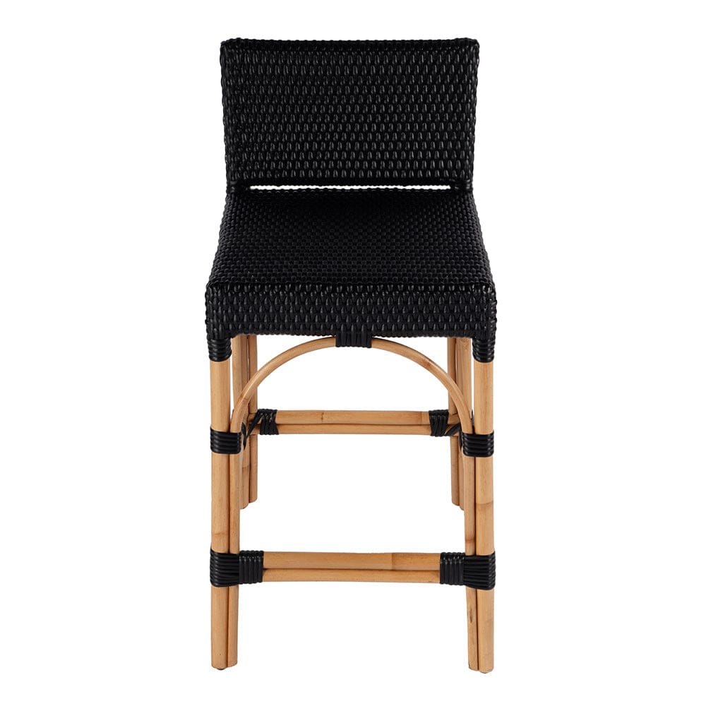 Butler Specialty Company - Serienna 24.5 in. Seat Height Rectangular  Rattan Low Back Counter Stool, Black - 5585425 View 2