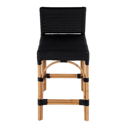Butler Specialty Company - Serienna 24.5 in. Seat Height Rectangular  Rattan Low Back Counter Stool, Black - 5585425 View 2