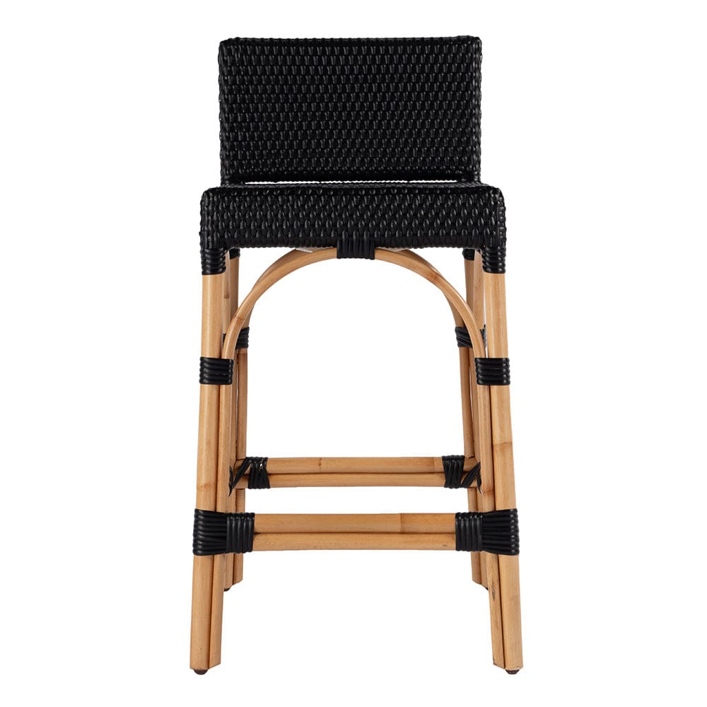Butler Specialty Company - Serienna 24.5 in. Seat Height Rectangular  Rattan Low Back Counter Stool, Black - 5585425 View 3