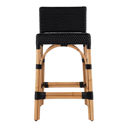 Butler Specialty Company - Serienna 24.5 in. Seat Height Rectangular  Rattan Low Back Counter Stool, Black - 5585425 View 3