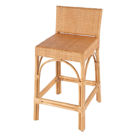 Butler Specialty Company - Serienna 24.5 in. Seat Height Rectangular  Rattan Low Back Counter Stool, Natural - 5585404 View 1
