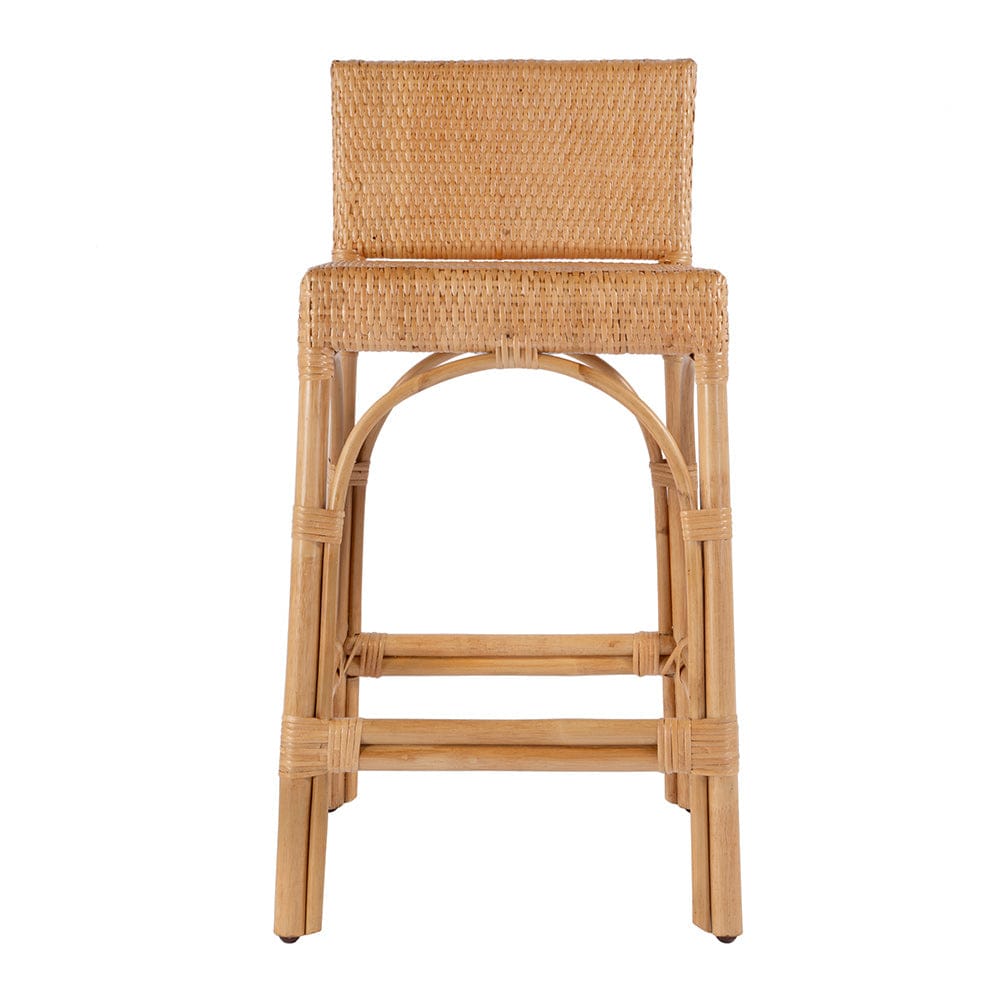 Butler Specialty Company - Serienna 24.5 in. Seat Height Rectangular  Rattan Low Back Counter Stool, Natural - 5585404 View 3