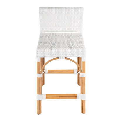 Butler Specialty Company - Serienna 24.5 in. Seat Height Rectangular  Rattan Low Back Counter Stool, White - 5585304 View 2