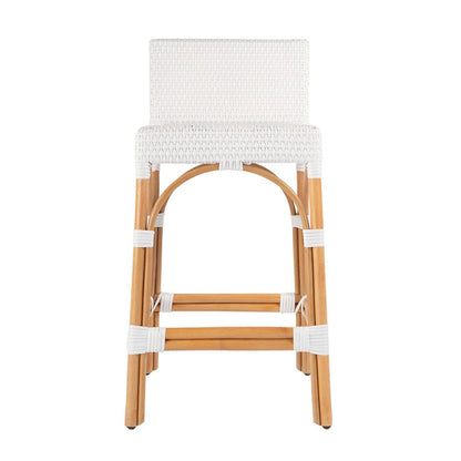 Butler Specialty Company - Serienna 24.5 in. Seat Height Rectangular  Rattan Low Back Counter Stool, White - 5585304 View 3