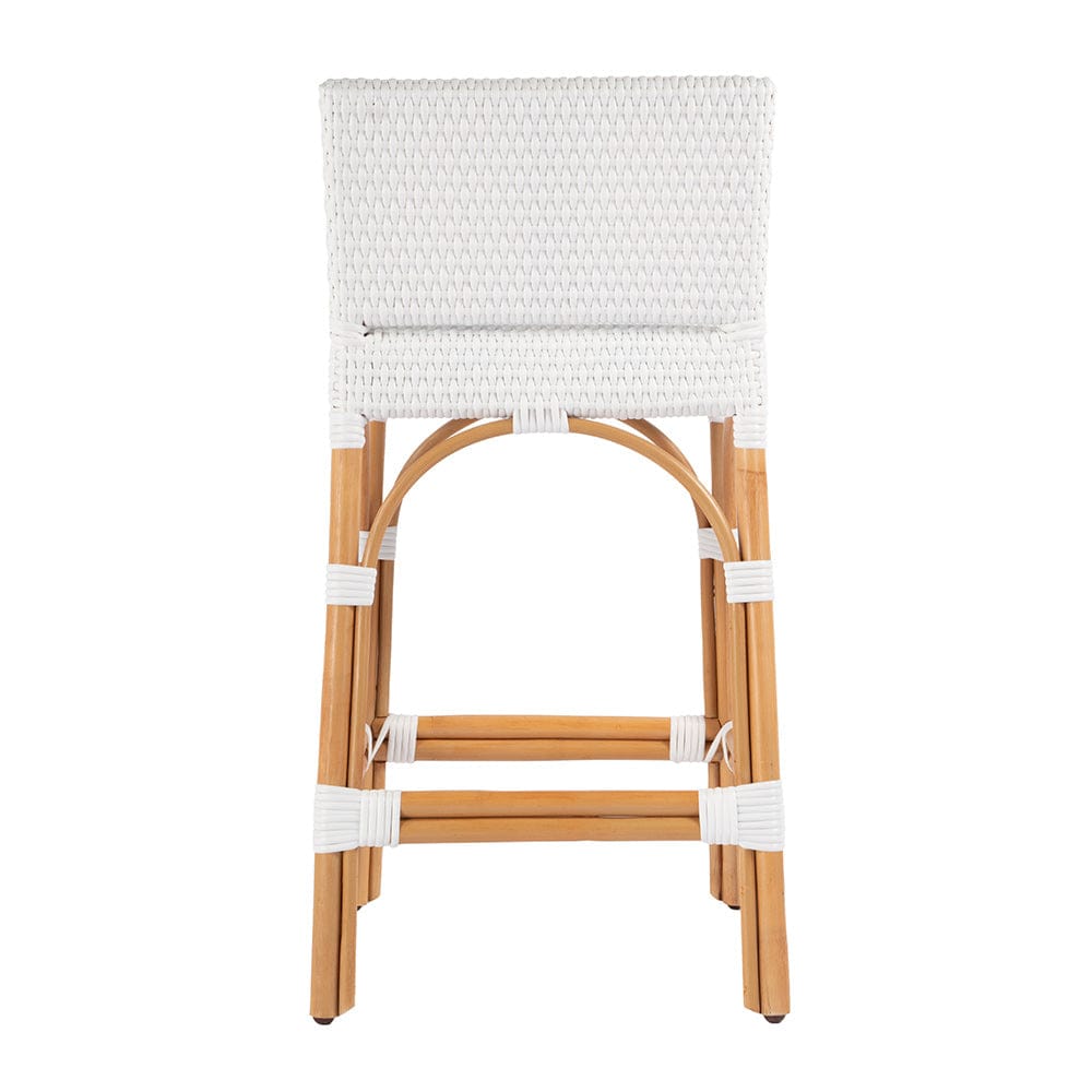 Butler Specialty Company - Serienna 24.5 in. Seat Height Rectangular  Rattan Low Back Counter Stool, White - 5585304 View 4