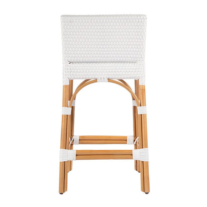 Butler Specialty Company - Serienna 24.5 in. Seat Height Rectangular  Rattan Low Back Counter Stool, White - 5585304 View 4