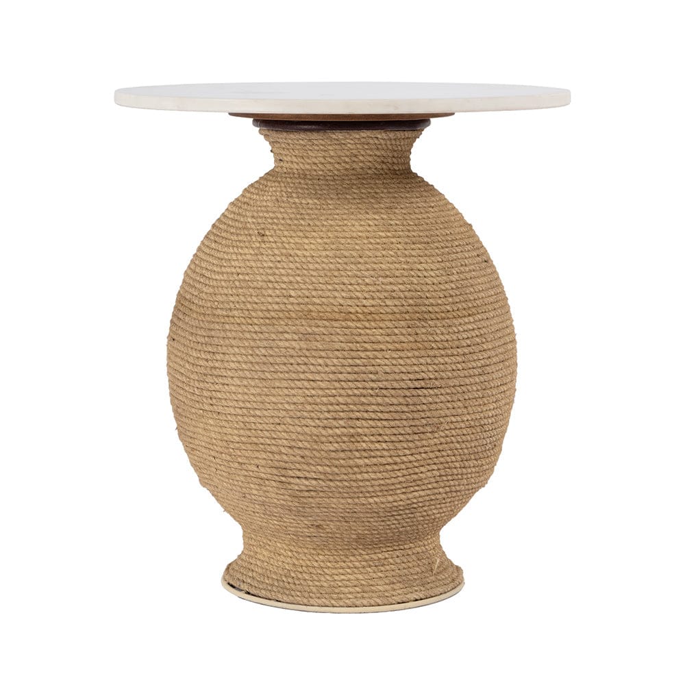 Butler Specialty Company - Shea 19 in. W Round Marble and Rope End Table, Natural - 5815389 View 2