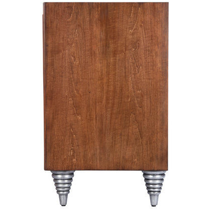 Butler Specialty Company - Shelly Leather & Capiz Shell Inlay 55" Sideboard, Medium Brown - 5486350_CLOSEOUT