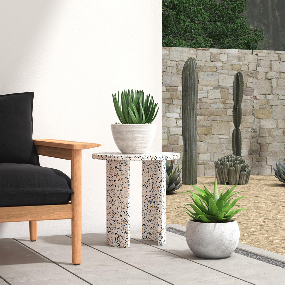 Butler Specialty Company - Siesta Indoor/Outdoor 19.25 in. W Round Terrazzo Side Table, Multi-Color - 5744454