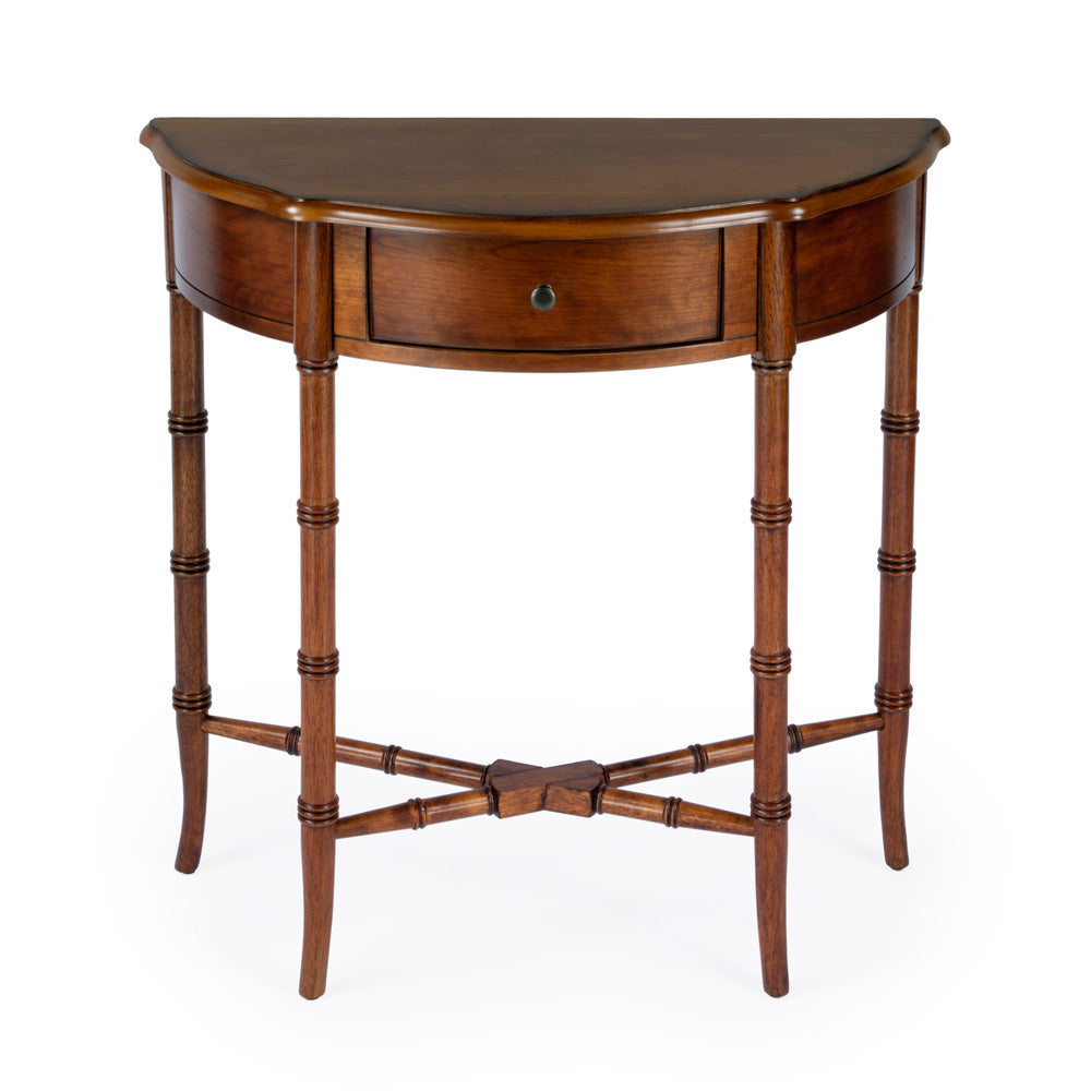 Butler Specialty Company - Skilling 31 in. W Demilune Wood 1 Drawer Console Table, Brown - 3623101