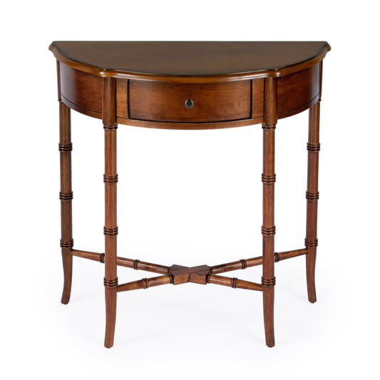 Butler Specialty Company - Skilling 31 in. W Demilune Wood 1 Drawer Console Table, Brown - 3623101