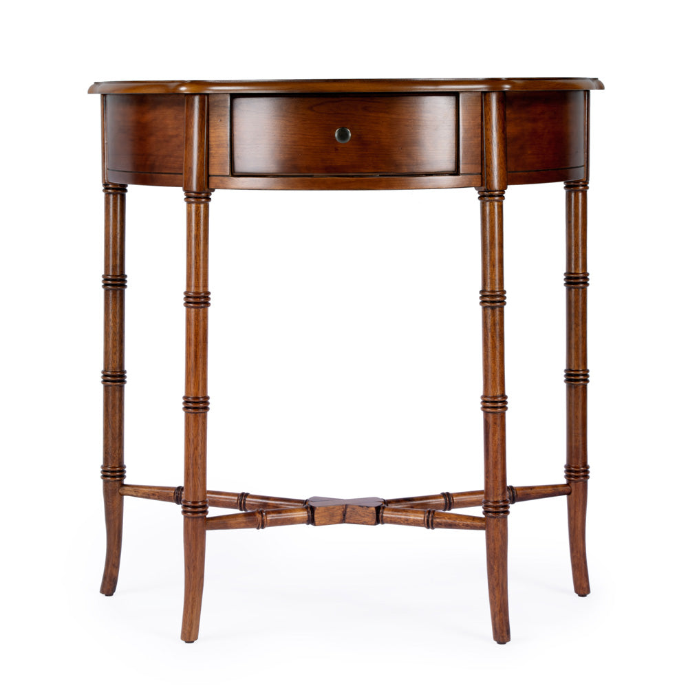 Butler Specialty Company - Skilling 31 in. W Demilune Wood 1 Drawer Console Table, Brown - 3623101