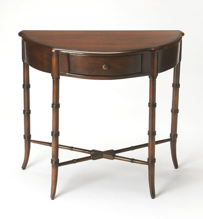 Butler Specialty Company - Skilling 31 in. W Demilune Wood 1 Drawer Console Table, Dark Brown - 3623024