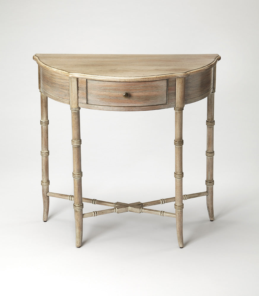 Butler Specialty Company - Skilling 31 in. W Demilune Wood 1 Drawer Console Table, Gray - 3623247