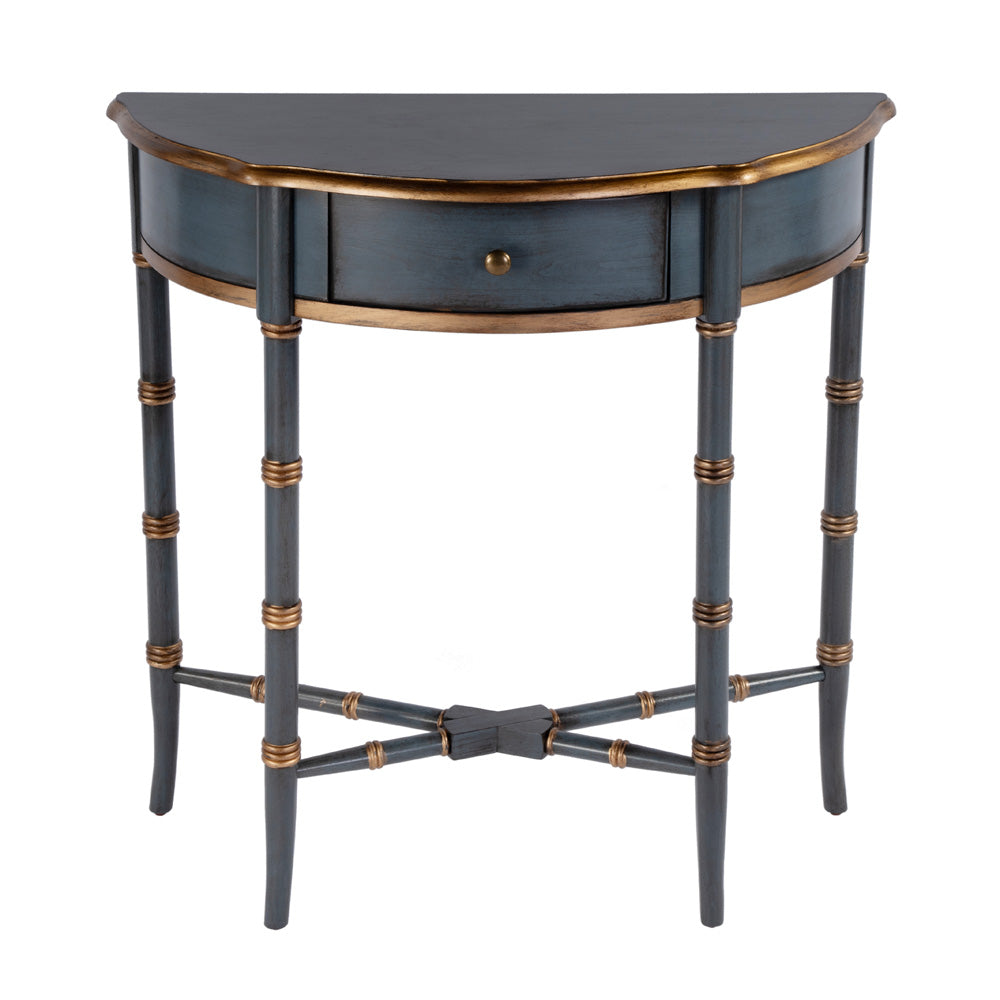 Butler Specialty Company - Skilling 31 in. W Specialty Demilune Shape Wood 1 Drawer Console Table, Pastel Blue - 3623483 view 1