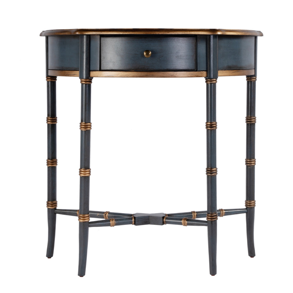 Butler Specialty Company - Skilling 31 in. W Specialty Demilune Shape Wood 1 Drawer Console Table, Pastel Blue - 3623483 view 2