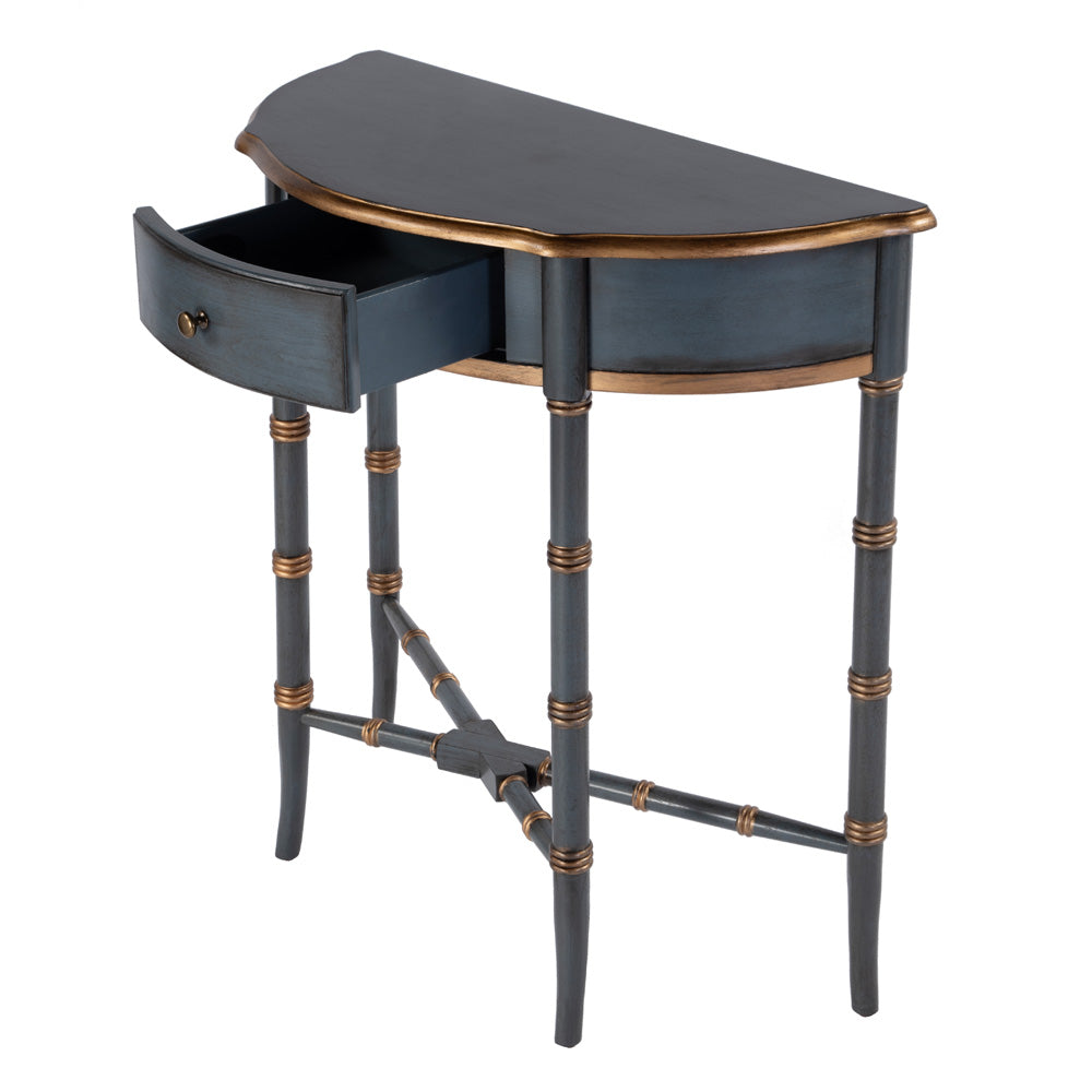 Butler Specialty Company - Skilling 31 in. W Specialty Demilune Shape Wood 1 Drawer Console Table, Pastel Blue - 3623483 view 3
