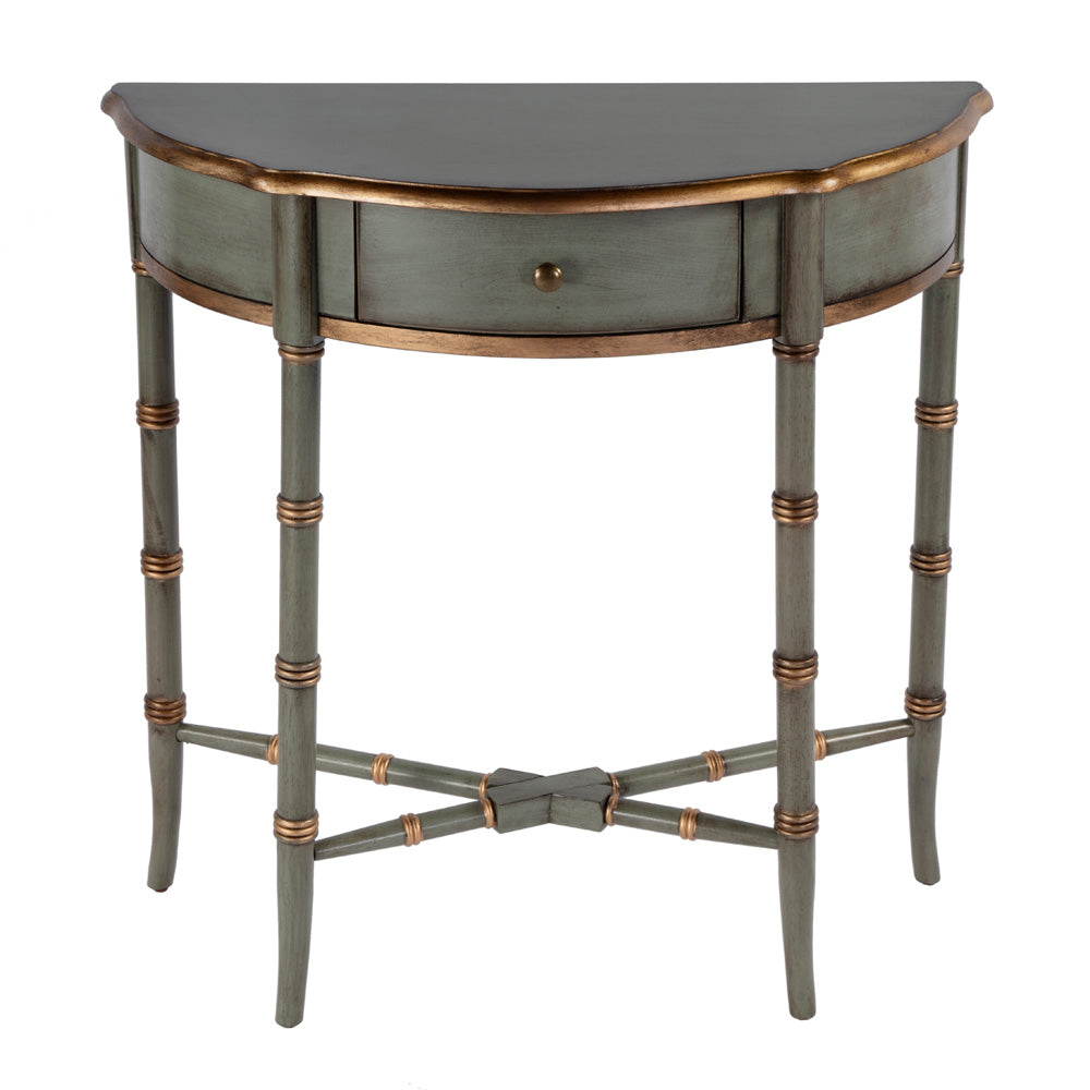 Butler Specialty Company - Skilling 31 in. W Specialty Demilune Shape Wood 1 Drawer Console Table, Pastel Green - 3623482 view 1