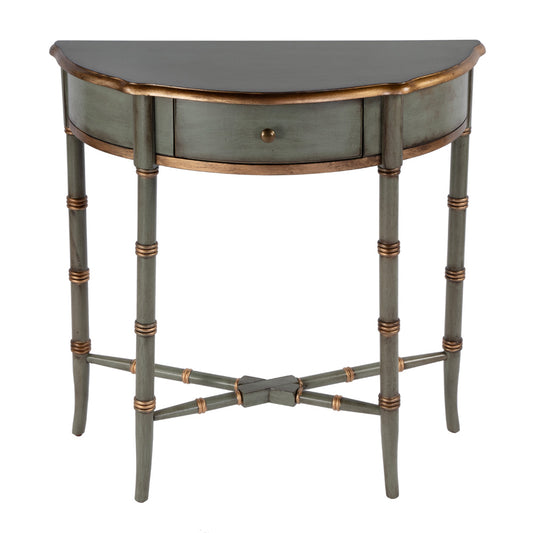 Butler Specialty Company - Skilling 31 in. W Specialty Demilune Shape Wood 1 Drawer Console Table, Pastel Green - 3623482 view 1