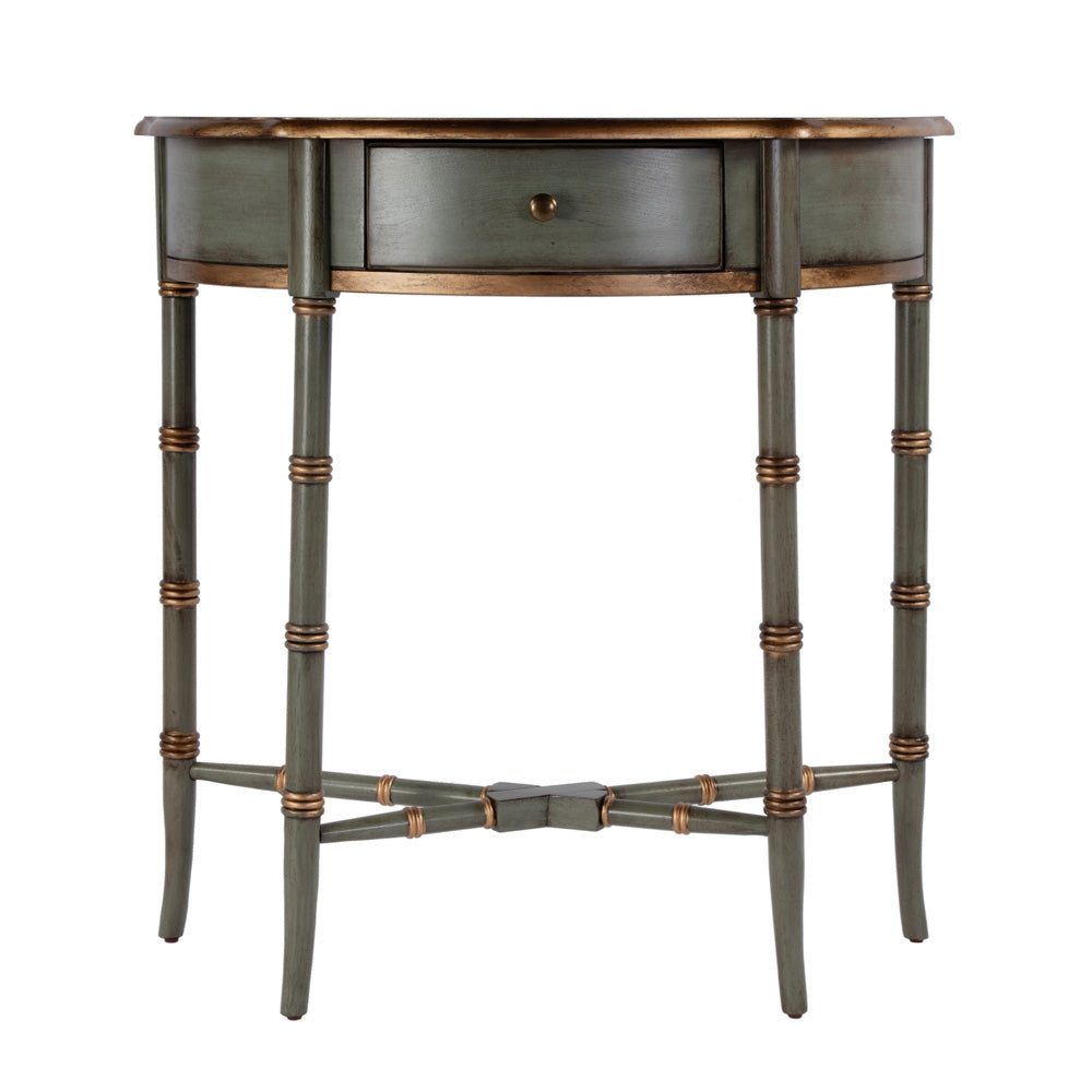 Butler Specialty Company - Skilling 31 in. W Specialty Demilune Shape Wood 1 Drawer Console Table, Pastel Green - 3623482 view 2