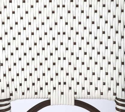 Butler Specialty Company - Solstice Indoor/Outdoor 25 in. Seat Height Rattan Counter Stool with Back & Footrest, White/Brown Dot - 5399354_CLOSEOUT