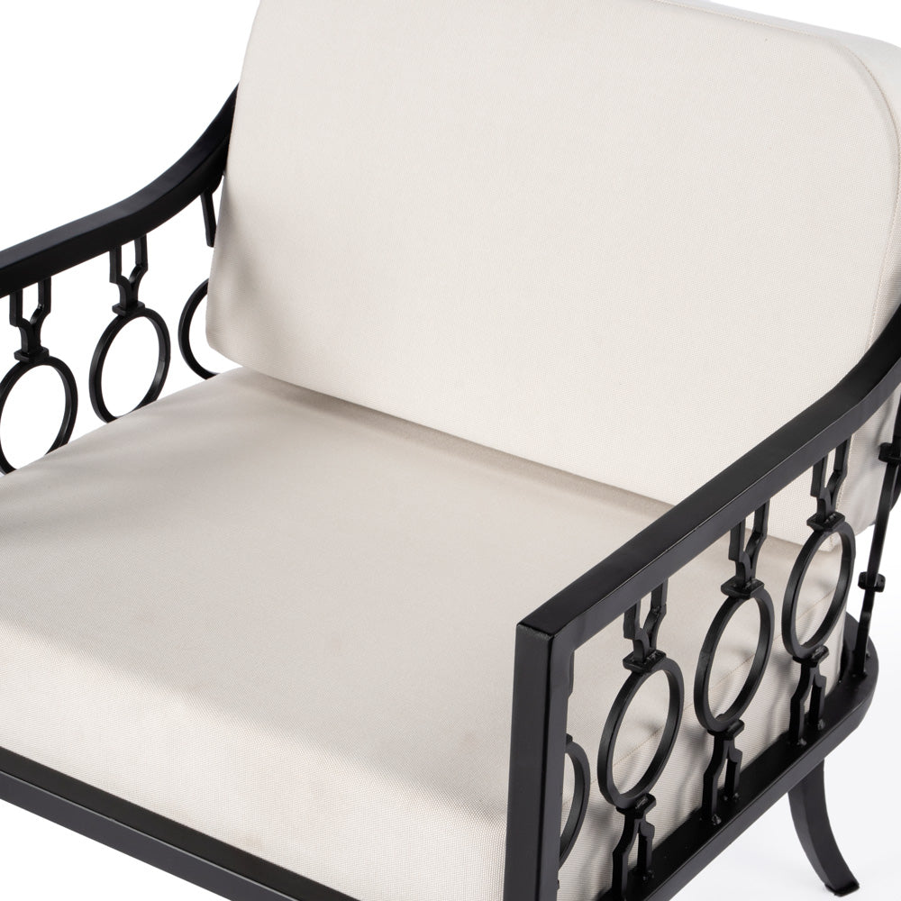Butler Specialty Company - Southport Indoor/Outdoor 26 in. W Upholstered & Iron Lounge Chair, Black - 5659437