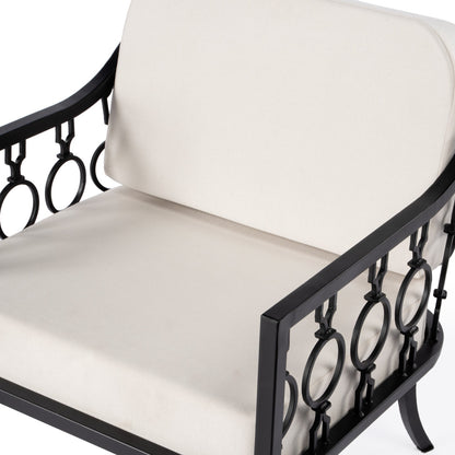 Butler Specialty Company - Southport Indoor/Outdoor 26 in. W Upholstered & Iron Lounge Chair, Black - 5659437