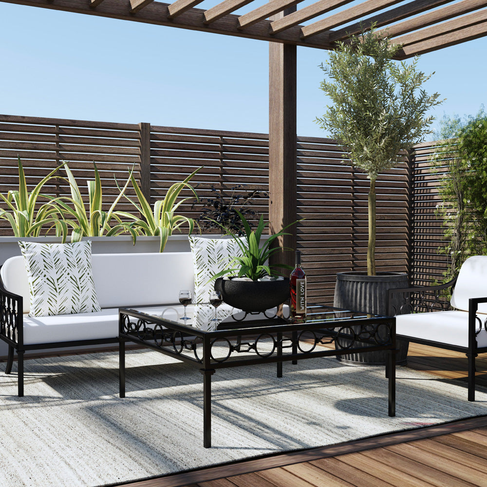 Butler Specialty Company - Southport Indoor/Outdoor 38.5 in. W Square Iron Coffee Table, Black - 5663437_CLOSEOUT