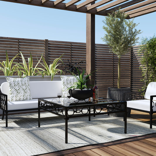 Butler Specialty Company - Southport Indoor/Outdoor 38.5 in. W Square Iron Coffee Table, Black - 5663437_CLOSEOUT