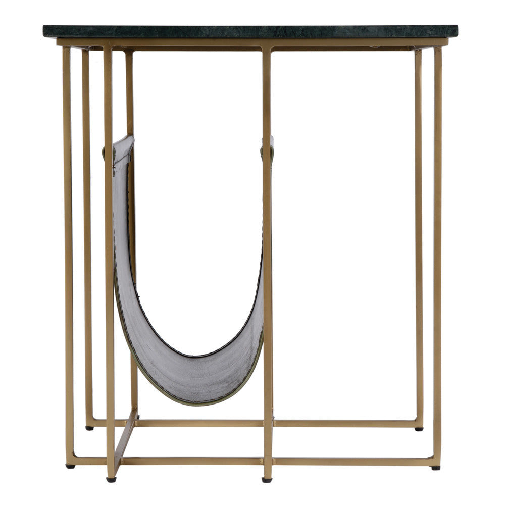 Butler Specialty Company - Stephanik 20.25 in. W Rectangular Marble & Leather Magazine Side Table, Green - 5451475 view 3