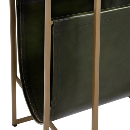 Butler Specialty Company - Stephanik 20.25 in. W Rectangular Marble & Leather Magazine Side Table, Green - 5451475 view 6