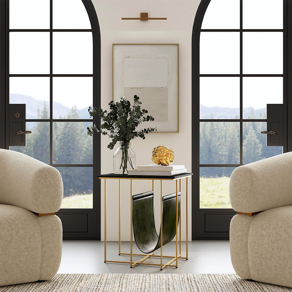 Butler Specialty Company - Stephanik 20.25 in. W Rectangular Marble & Leather Magazine Side Table, Green - 5451475 view 7